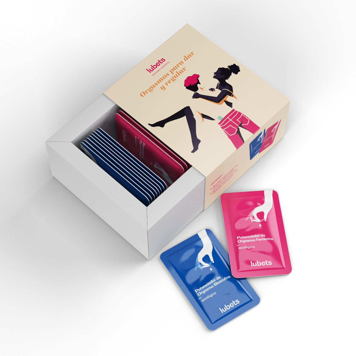 LUBETS Pack Regalo para parejas: geles íntimos ecológicos para dar y regalar